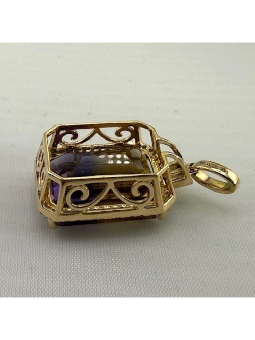 14K Gold Ametrine Pendant from Effy with Diamonds (Chain not included) - Picture 2 of 8